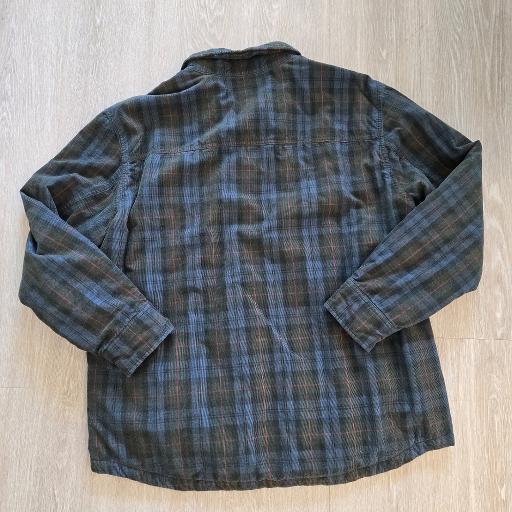 Untuckit Corduroy Overshirt in Blue and Green plaid button down‎ size XX Large - Picture 3 of 8